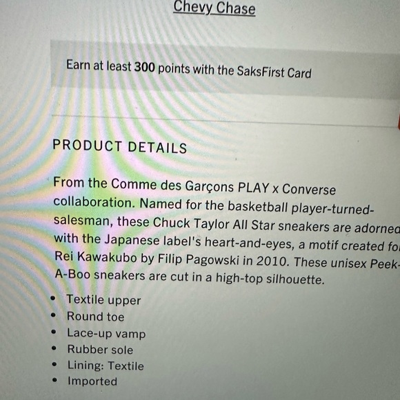 Blue comme does garçons PLAY x converse unisex single heart high-top sneaker - Picture 13 of 15